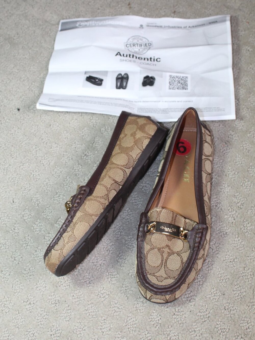 Coach Frida Signature C Driving Loafers Brown Patent Women’s 9B EUC Preppy Y2K